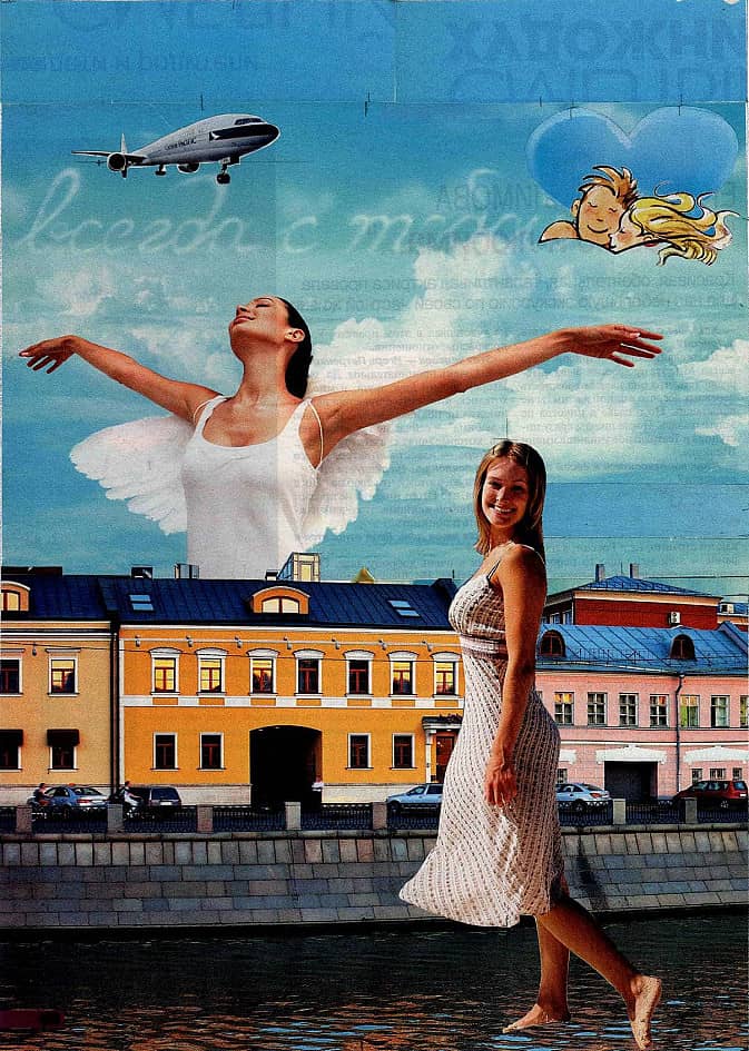 И по воде и по небу. Коллаж.