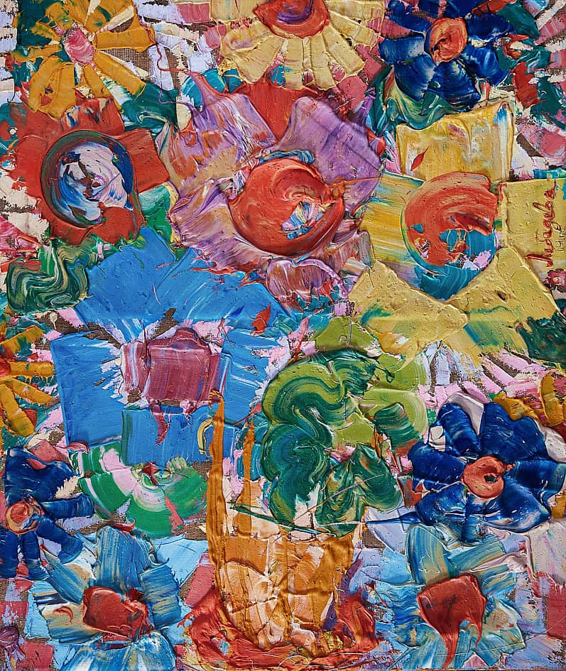 Картина Яркие цветы и жизненная сила Абстракция Екатерина Лебедева художник