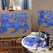 Синий лев (1), художник Татьяна Паола