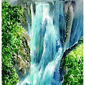 Картина "Голубой водопад", художник Ольга Пелевина