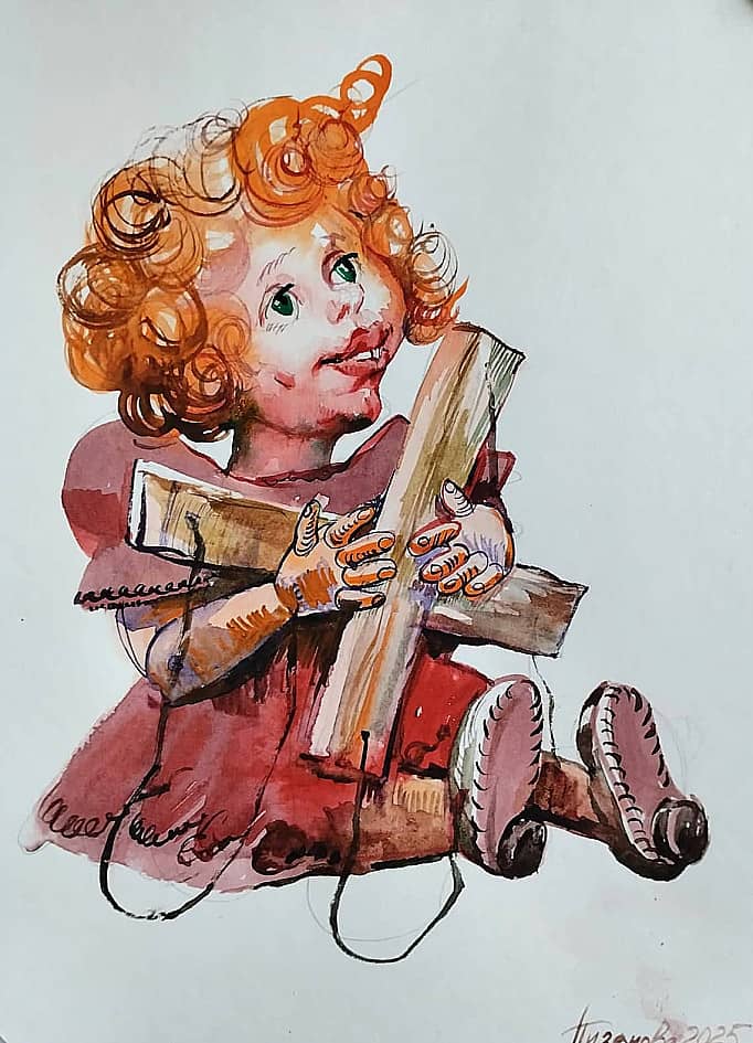 Иллюстрация к сказке современного автора про куклу марионетку