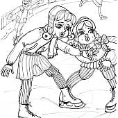 На катке (Детская раскраска)