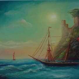 Берег моря. По мотивам И.К. Айвазовского