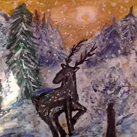 "Олень в зимнем лесу"
