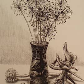 Натюрморт с сухим корневищем