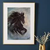 Черная лошадка (2), художник Валентина Худякова