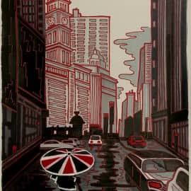 Дождь в городе. Скетч.