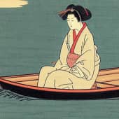 женщина сидящая в лодке