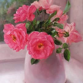 Розовые розы