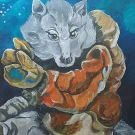 Серый волк сказочный