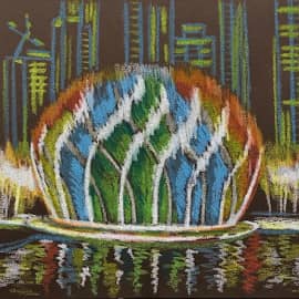 Цветной фонтан. Скетч.