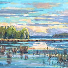 Закат на озере