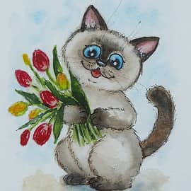 Открытка с котом - 8