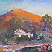 Очень наступает в горах. Дом у речки. Пленэр ZhNataly