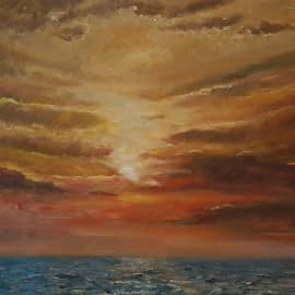 Закат в теплых тонах