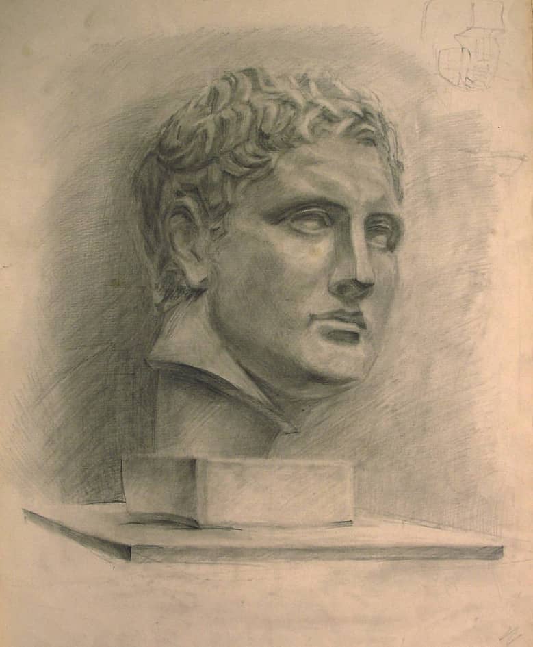 Рисунок гипсовой головы. Дорифор.