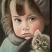 Девочка с котенком