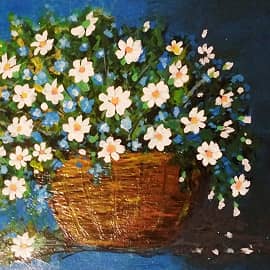 Корзина с цветами. Акрил. Мастер класс. - YouTube