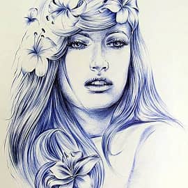 Портрет с лилиями