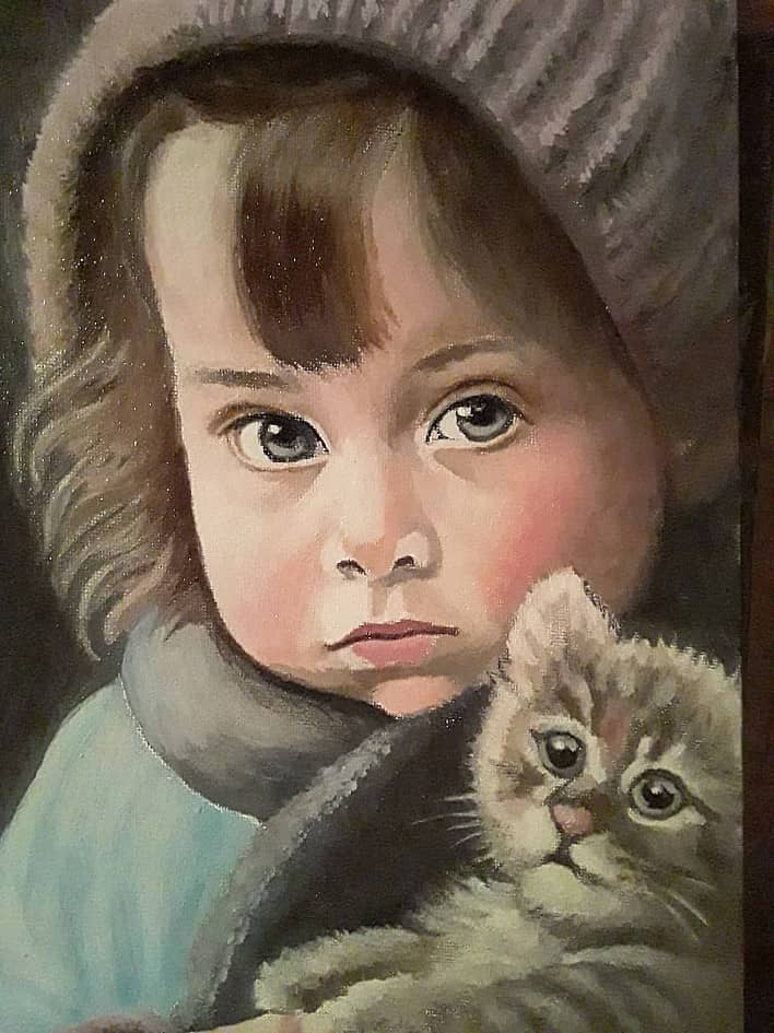 Девочка с котенком