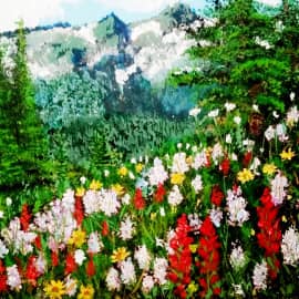 "горы и цветы"