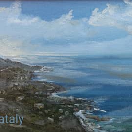 "Бухта Ласпи. Крым. ЮБК" крымский пейзаж #ZhNataly  Картина из серии "крымские зарисовки", #пленэр
