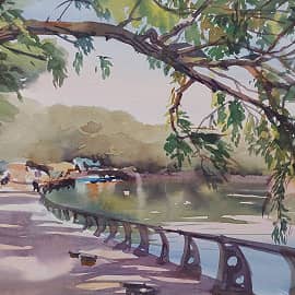 На набережной летом. Филевский парк.