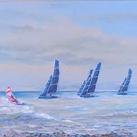 Гонка на карбоновых файловых яхтах. День.  Проект "светофизика в живописи"  ZhNataly