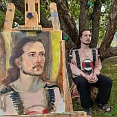 Шаман (Олег Царев). Односеансный портрет. (1), художник Татьяна Паола