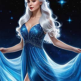 Девушка в голубом платье