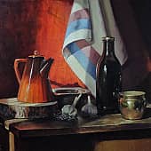 "Красный натюрморт в луче утреннего света"