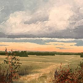 На лугах вечерних...