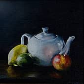 Натюрморт с чайником и фруктами (1), художник Шатёрных Геннадий