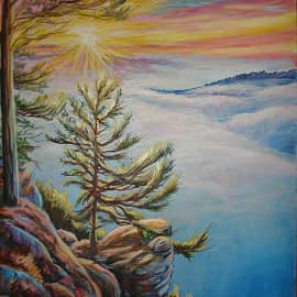 На вершине горы.