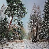 Пейзаж с сосной - Начало зимы