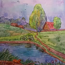 Пейзаж с речкой