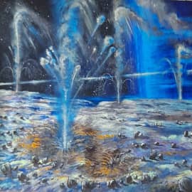 Гейзеры на Тритоне,крупнейшем спутнике Нептуна.