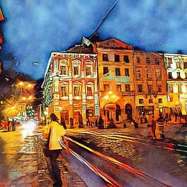 Ночной город.