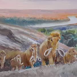 Мамонты, мамонты, мамонты идут... (Костёнки, пленэрный этюд)