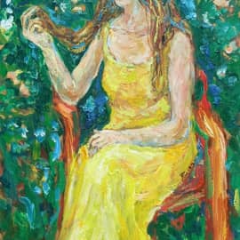 На даче. Портрет дочери