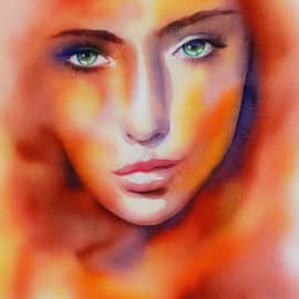 Картина  "У осени глаза зелёные"