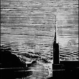 "Строгий пейзаж" Линогравюра