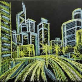 Ночной город. Скетч.