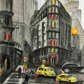 Дождь в городе. Скетч.