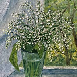 Ландыши на окне