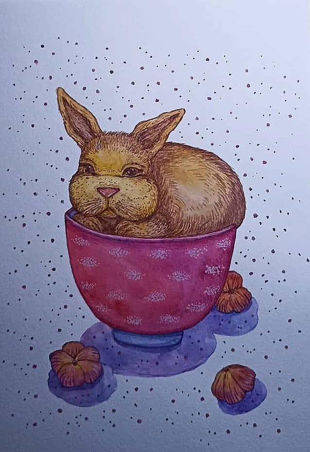Кролик в чашечке