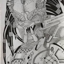 Портрет персонажа из фильма "Хищник"