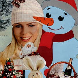 Снегурочка или Новогоднее селфи. Коллаж.