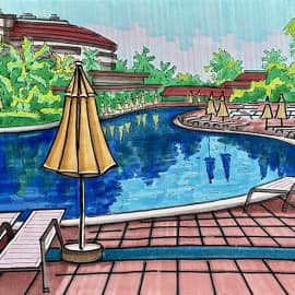 Бассейн. Скетч.