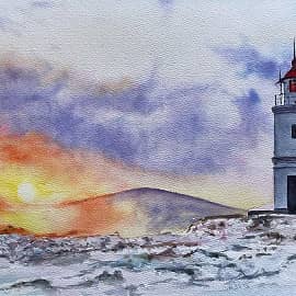 Маяк Токаревского. Закат